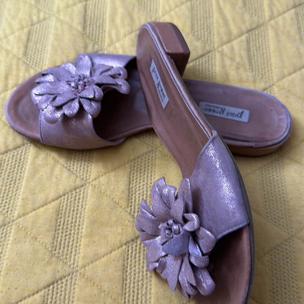 Women's Copper Metallic Floral Sandals by Paul Green Made in Austria - Picture 7 of 9